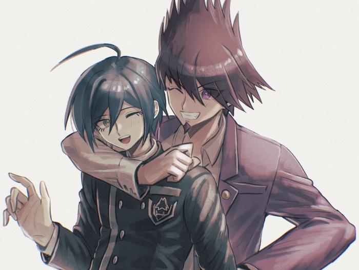Shuichi Saihara and Kaito Momota from Danganronpa V3