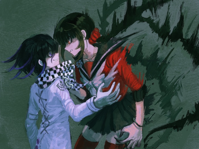 Maki Harukawa and Kokichi Oma from Danganronpa V3