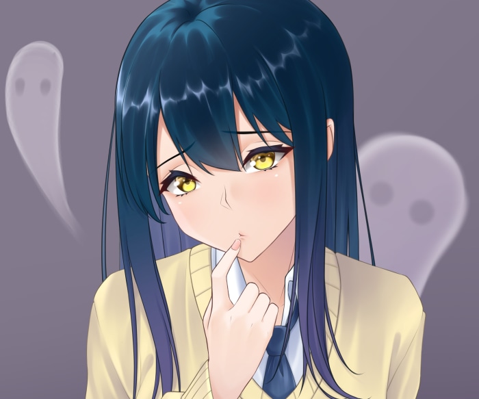 Miko Yotsuya from Mieruko-chan with ghosts