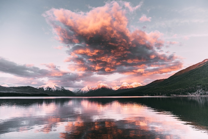 Lake McDonald Glacier National Park at sunset
