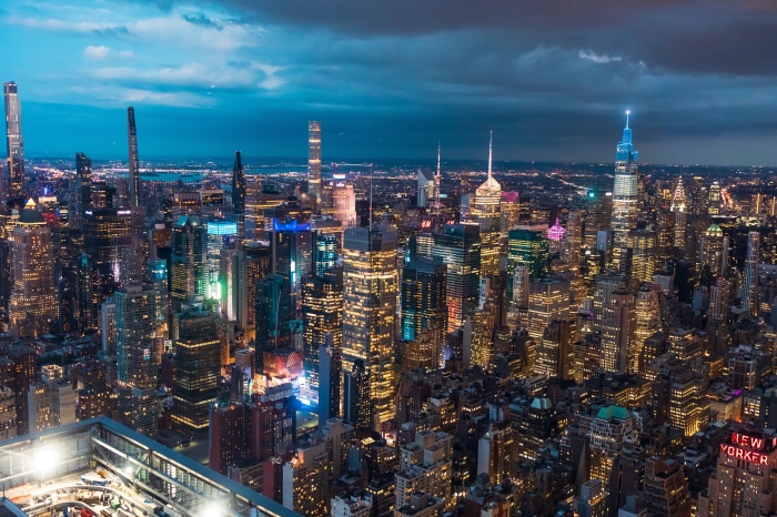 New York City Skyline at Night 4K