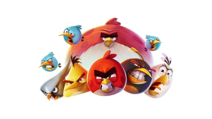 Angry Birds characters group illustration