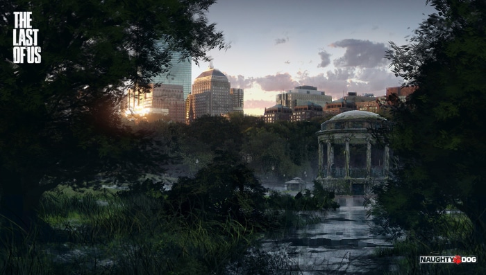 The Last of Us cityscape with overgrown ruins