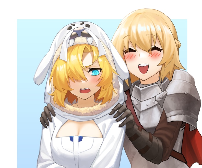 Knight and another girl from Guardian Tales