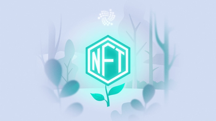 NFT flower logo with IOTA symbol