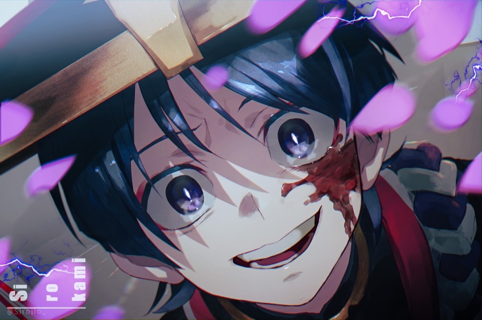 Scaramouche from Genshin Impact Close-up Art