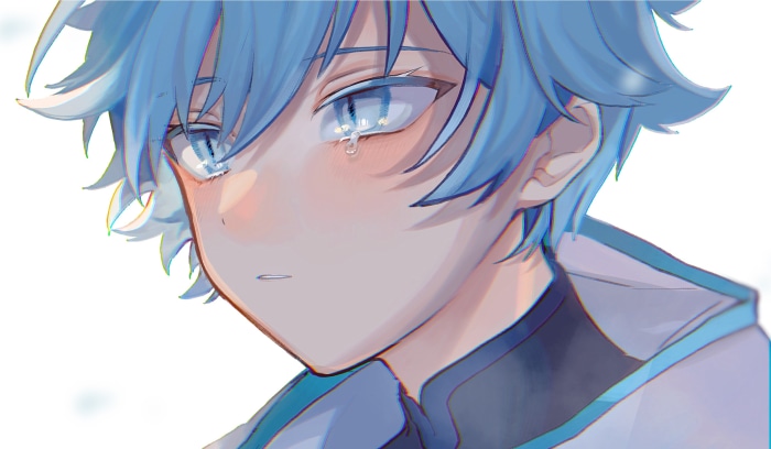 Chongyun from Genshin Impact crying