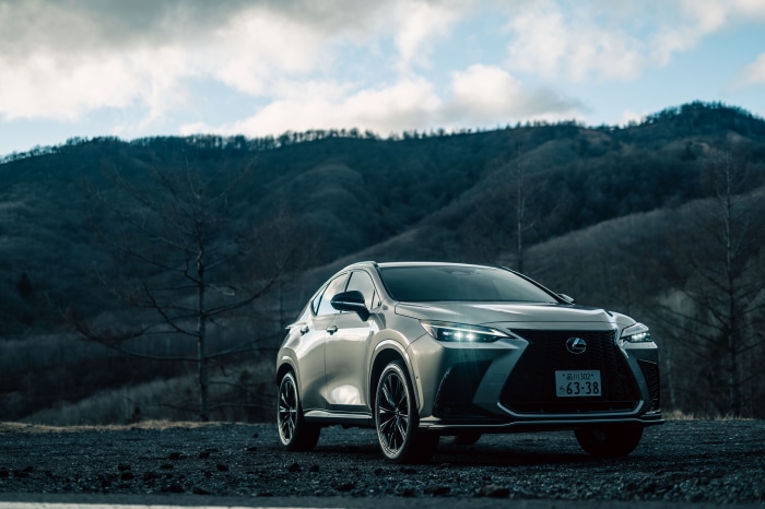 Lexus NX 350h F SPORT SUV in mountains