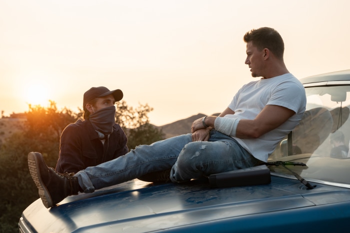 Channing Tatum on a car hood
