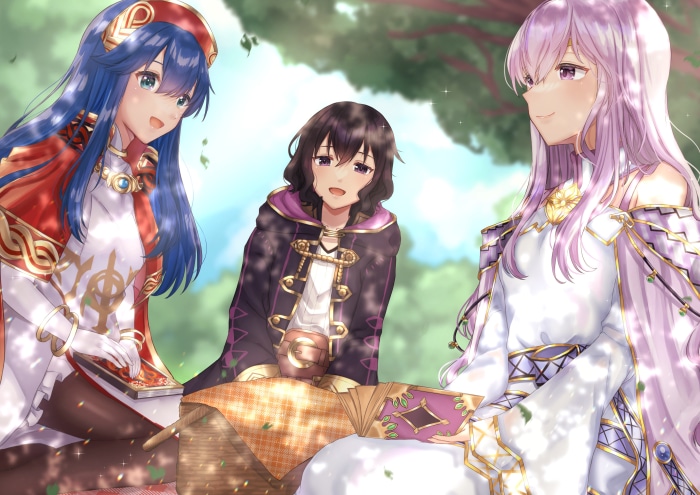 Lucina, Robin, and Julia from Fire Emblem Heroes