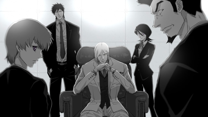 Bleach characters in a meeting