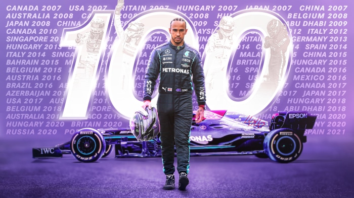 Lewis Hamilton with Mercedes F1 Car