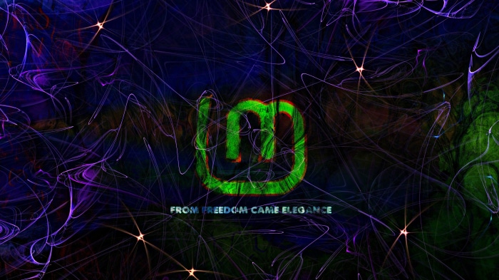 Linux Mint logo with abstract background