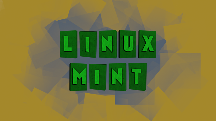 Linux Mint logo with abstract background