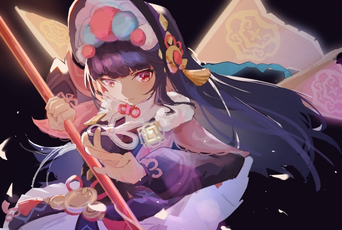 Yun Jin from Genshin Impact holding a polearm