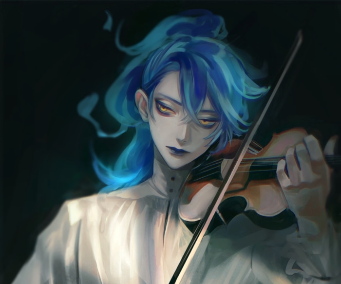 Idia Shroud from Twisted Wonderland playing the violin