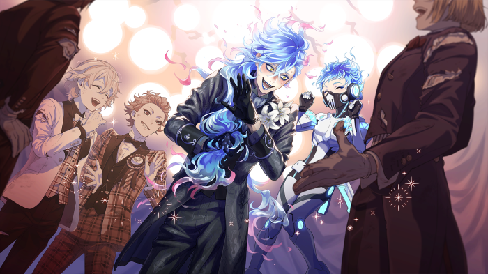 Idia Shroud, Ortho Shroud, Epel Felmier, and Cater Diamond from Twisted Wonderland