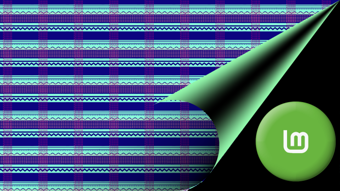Linux Mint logo on a patterned background