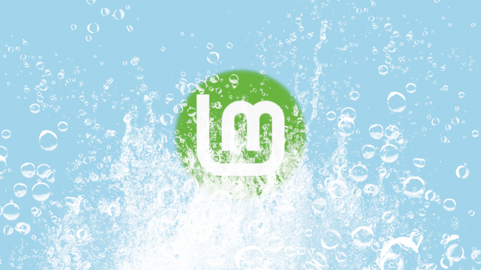 Linux Mint logo with water splash