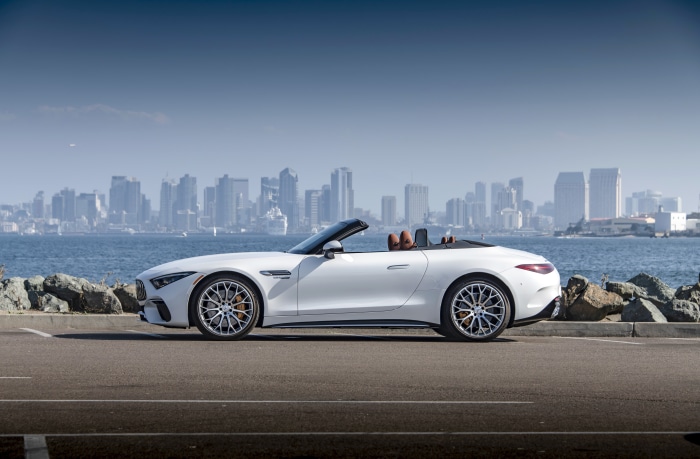 White Mercedes-AMG SL 55 4MATIC Cabriolet in San Diego