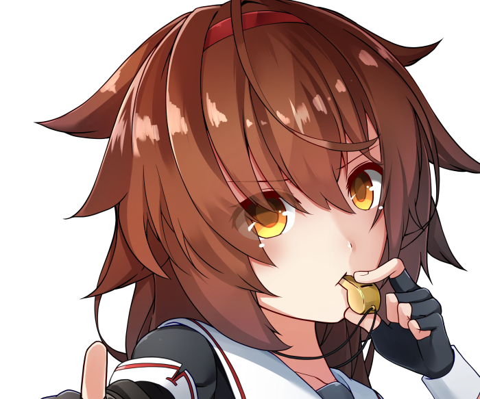 Shiratsuyu from Kantai Collection with a whistle