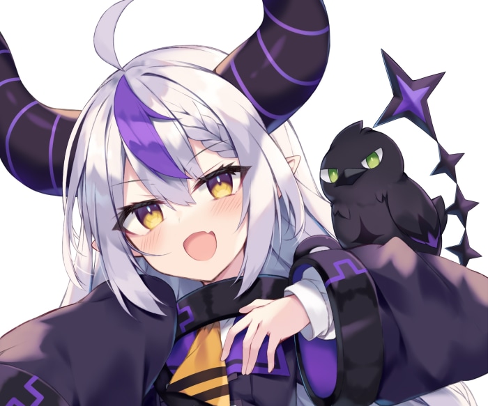 La+ Darknesss from Hololive with a crow