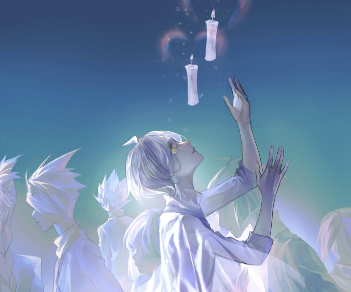 Children Of The Light characters reaching for candles