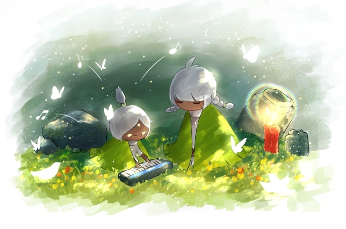 Sky Children of the Light playing music in nature