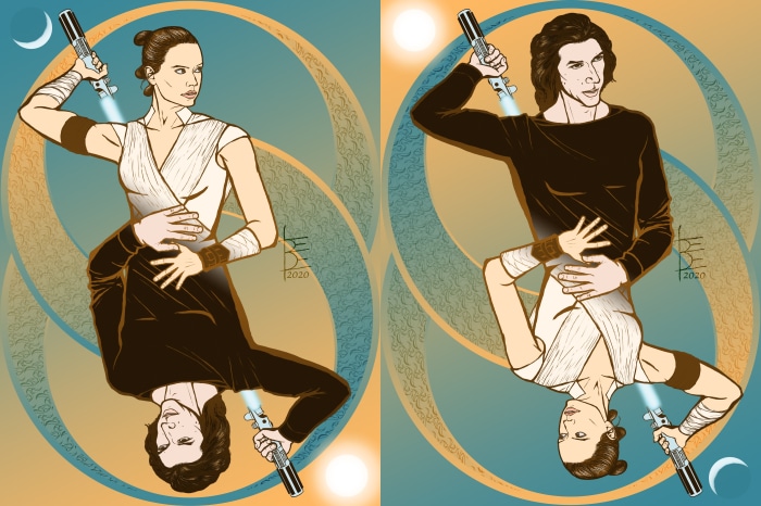 Rey and Ben Solo from Star Wars