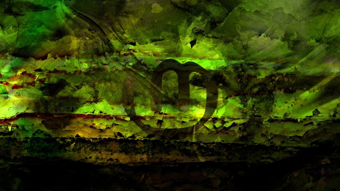 Linux Mint logo on abstract green background