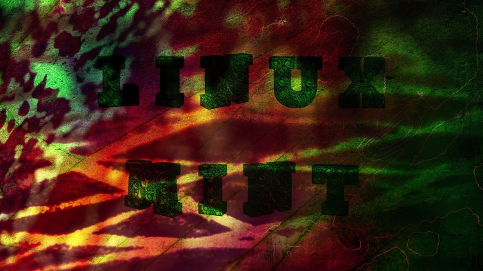Linux Mint text on abstract background