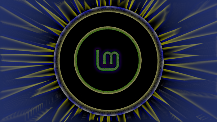 Linux Mint logo with abstract background
