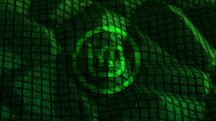 Linux Mint logo on a textured green surface