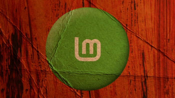 Linux Mint logo on textured background