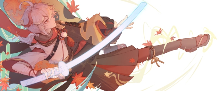 Kaedehara Kazuha from Genshin Impact with sword