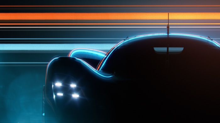 Porsche Vision 908 concept car with neon lights