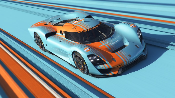 Porsche Vision 908 race car with Gulf livery