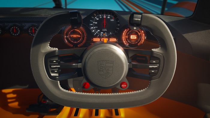 Porsche Vision 908 steering wheel and dashboard