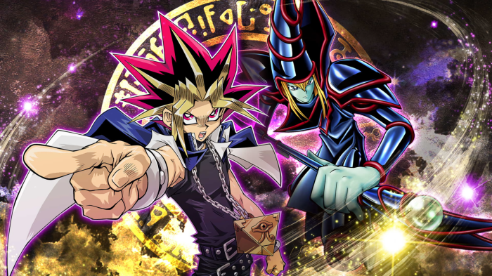 Yugi Muto and Dark Magician from Yu-Gi-Oh!