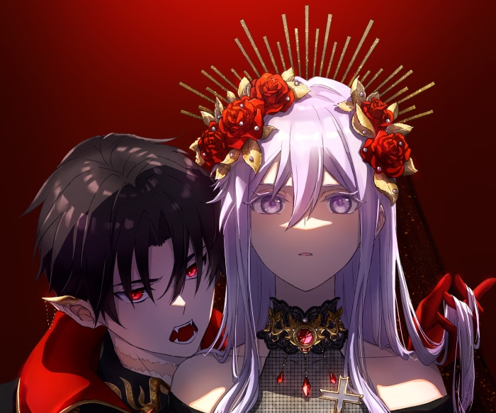 Vampire and Woman with Flower Crown