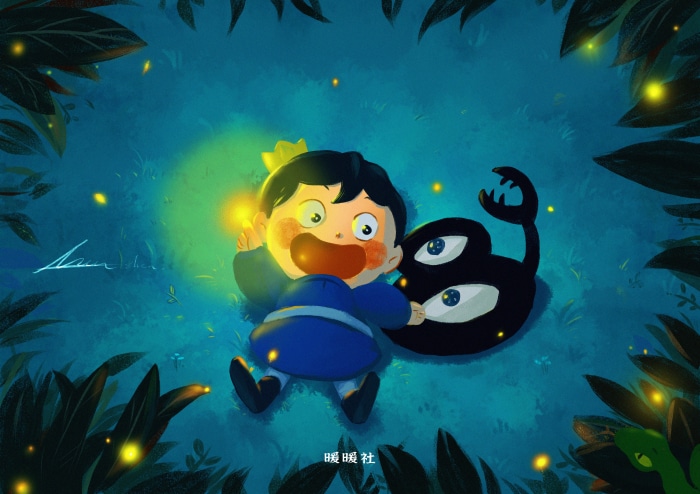Bojji and Kage from Ranking of Kings in a forest