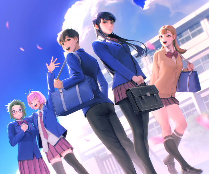 Komi Can't Communicate characters in school uniforms