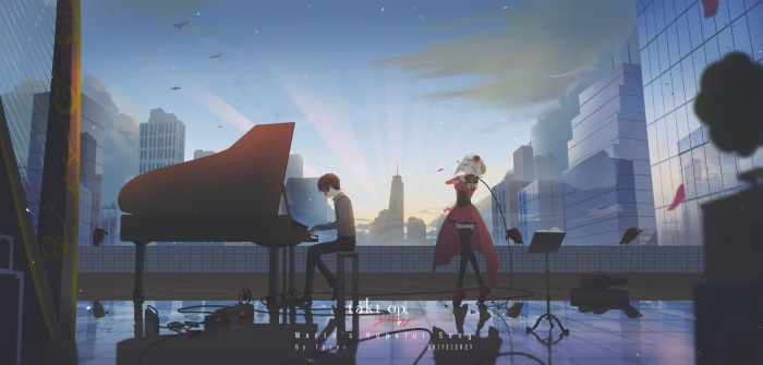 Takt Op. Destiny: Takt Asahina and Destiny on Rooftop