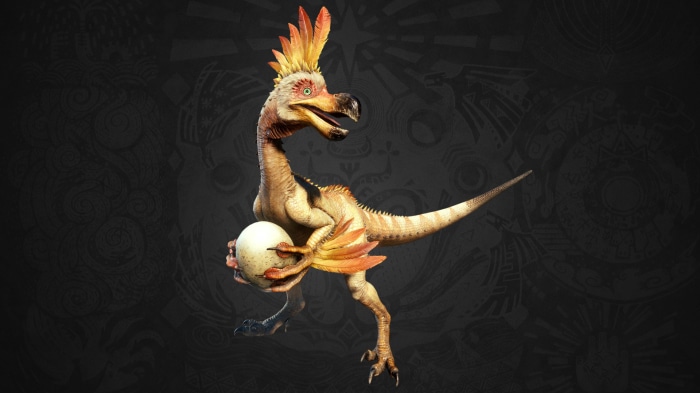 Kulu-Ya-Ku holding an egg in Monster Hunter: World