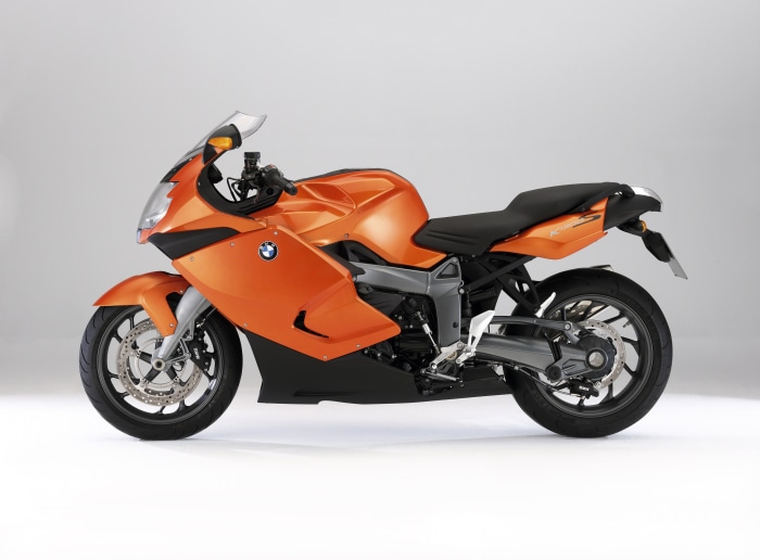 Orange BMW K 1300 S motorcycle