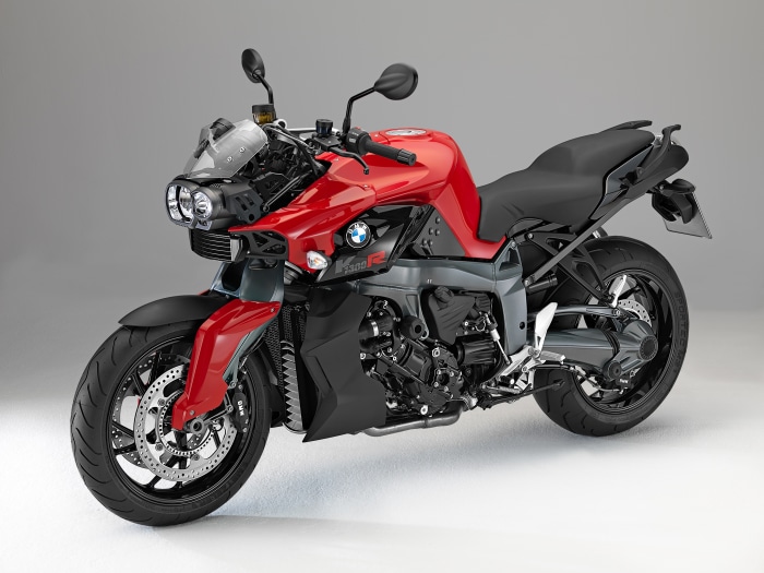 Red BMW K 1300 R motorcycle