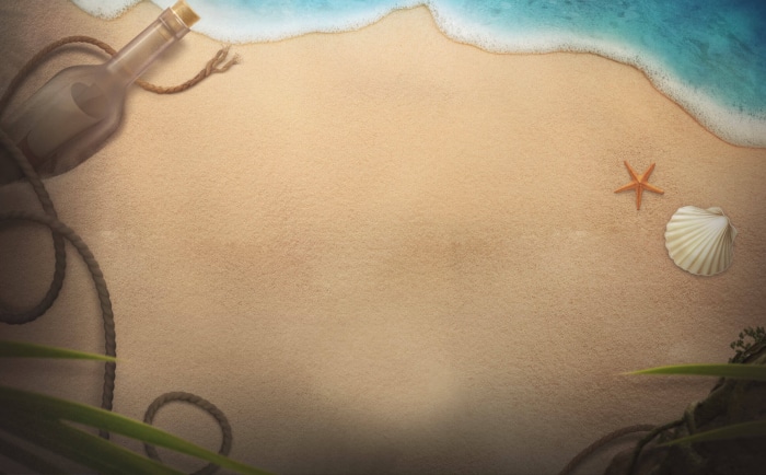 Message in a bottle on a beach