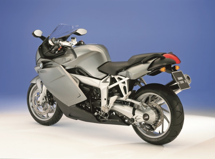 Silver BMW K 1200 S motorcycle