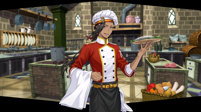 Jamil Viper from Twisted Wonderland in a kitchen