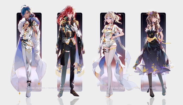 Genshin Impact characters in formal outfits